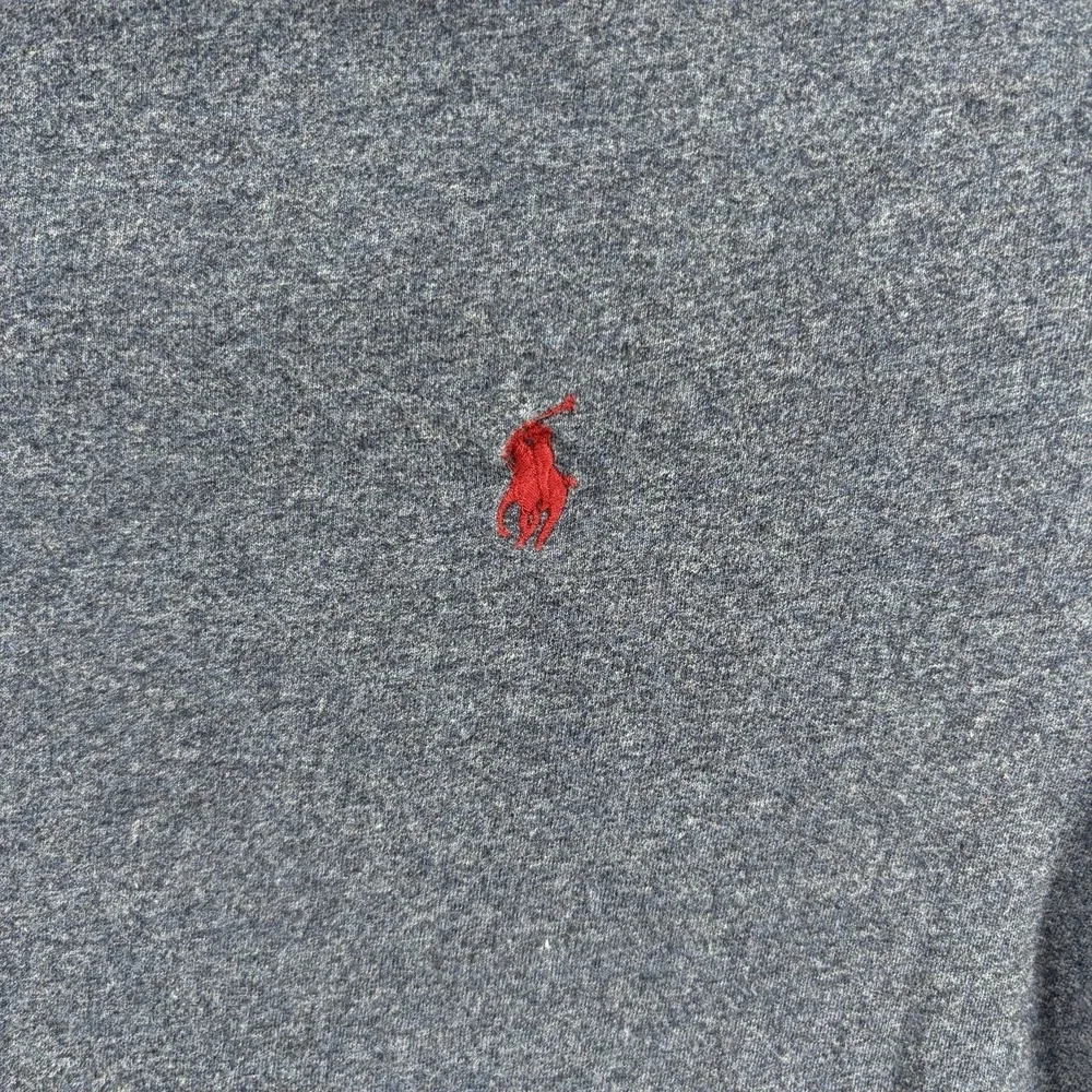 Polo Ralph Lauren Men's Medium T-Shirt V-Neck  Blue Heather Red Pony